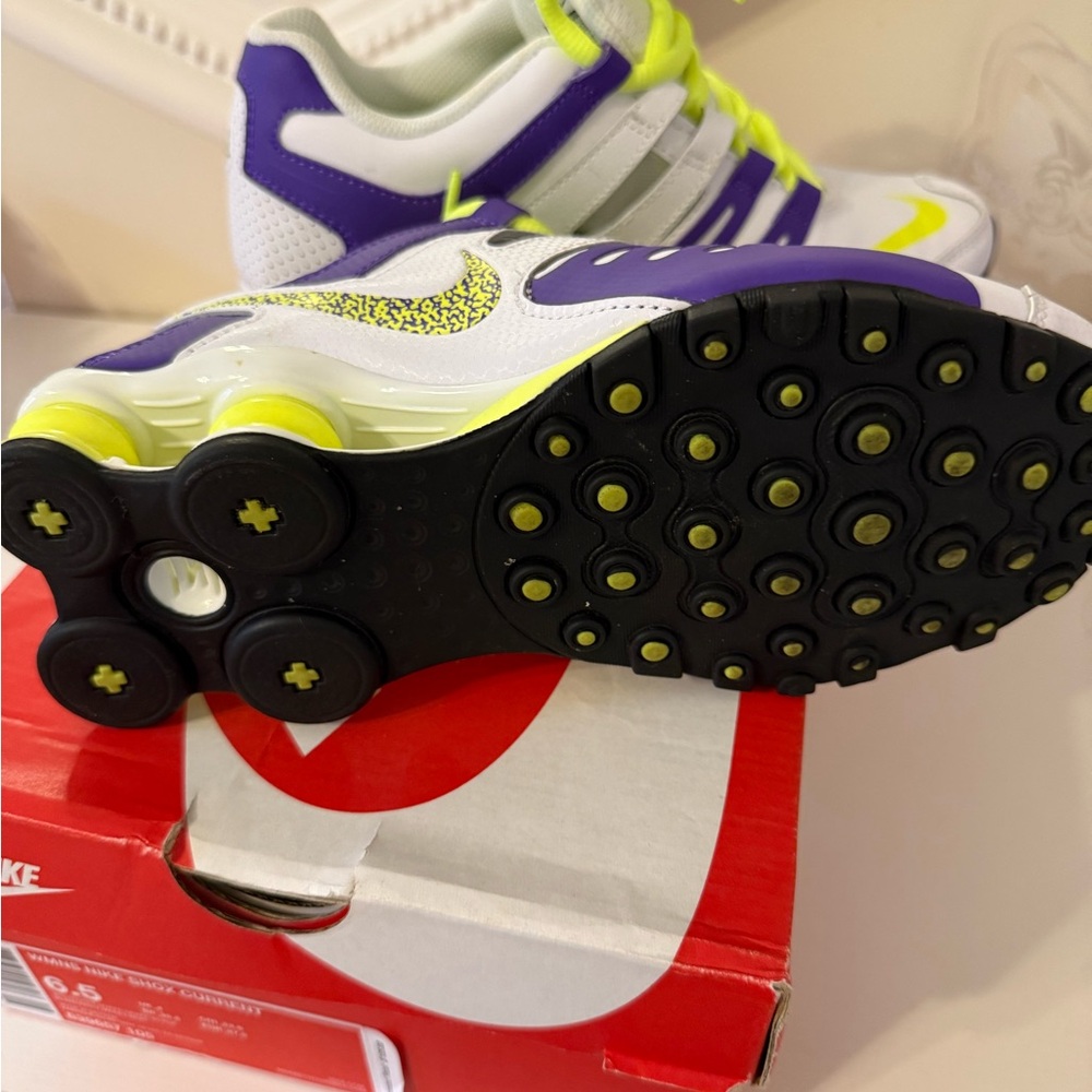 Nike women’s  Sneakers - White, Purple, Neon Yellow - Picture 4 of 7